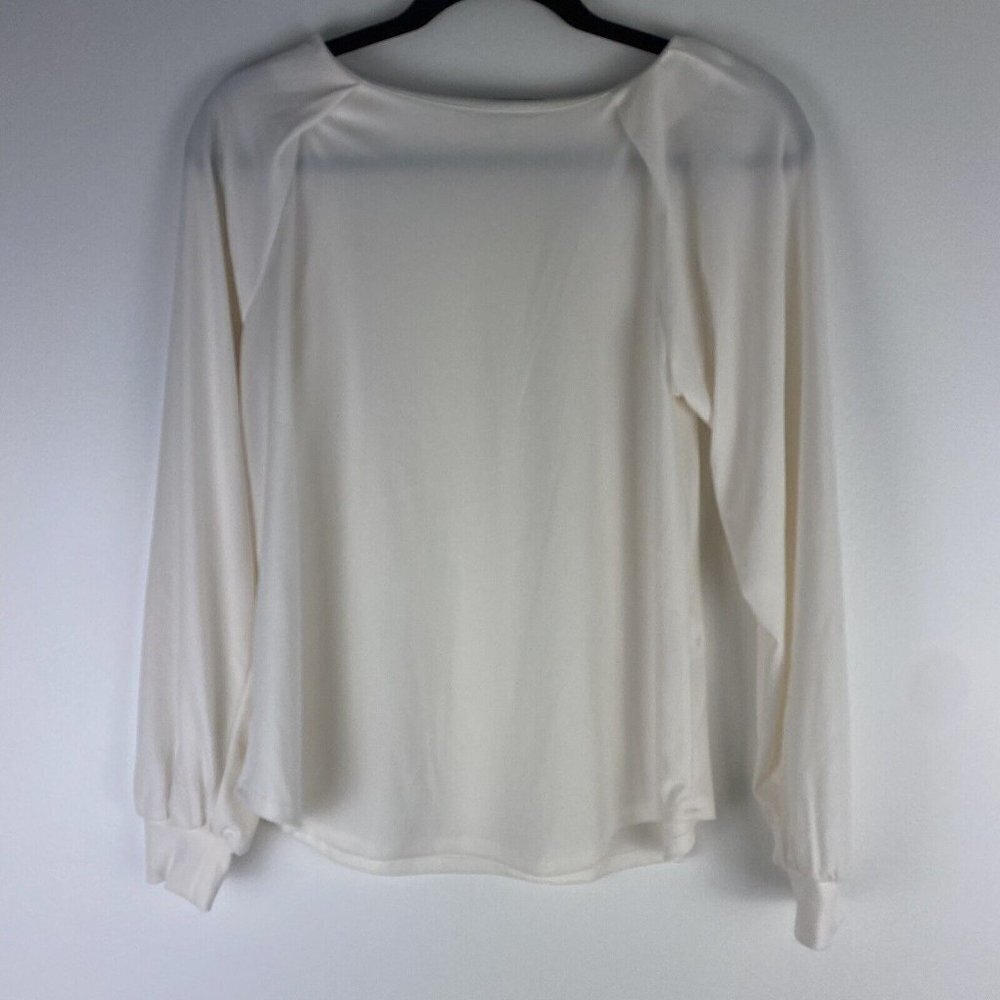 Banana Republic Factory Women's Ivory Blouse Size S NWT Puff Sleeve White Top